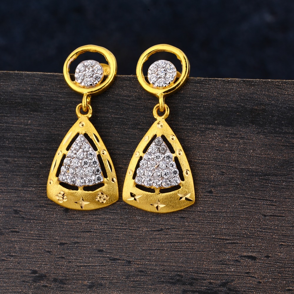22CT Gold CZ Women's Fancy Hallmark  Jhummar Earring LJE304