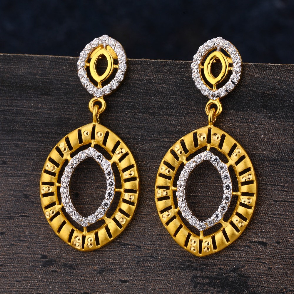 22CT Gold CZ Ladies Stylish  Jhummar Earring LJE298