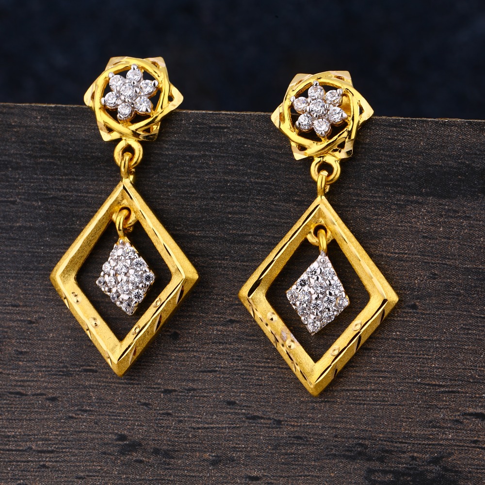 22CT Gold CZ Ladies Gorgeous Jhummar Earring LJE297