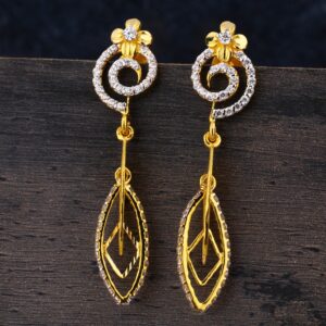 22CT Gold CZ Ladies Designer  Jhummar Earring LJE293