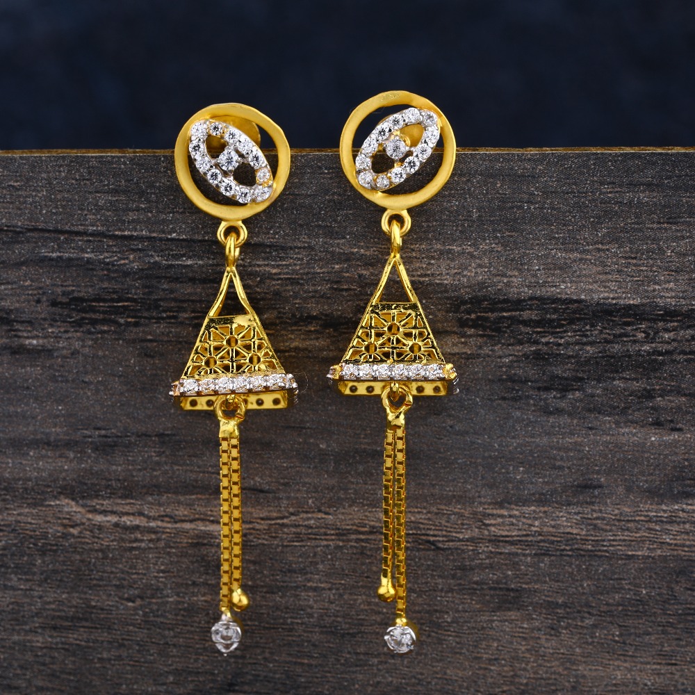 22KT CZ  Gold Hallmark Exclusive Women's  Jhummar Earring LJE372