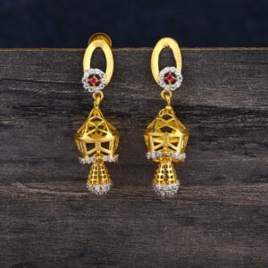 22KT CZ  Gold Hallmark delicate Women's  Jhummar Earring LJE371