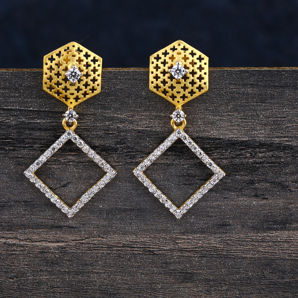22KT CZ  Gold Hallmark Designer  Women's  Jhummar Earring LJE370