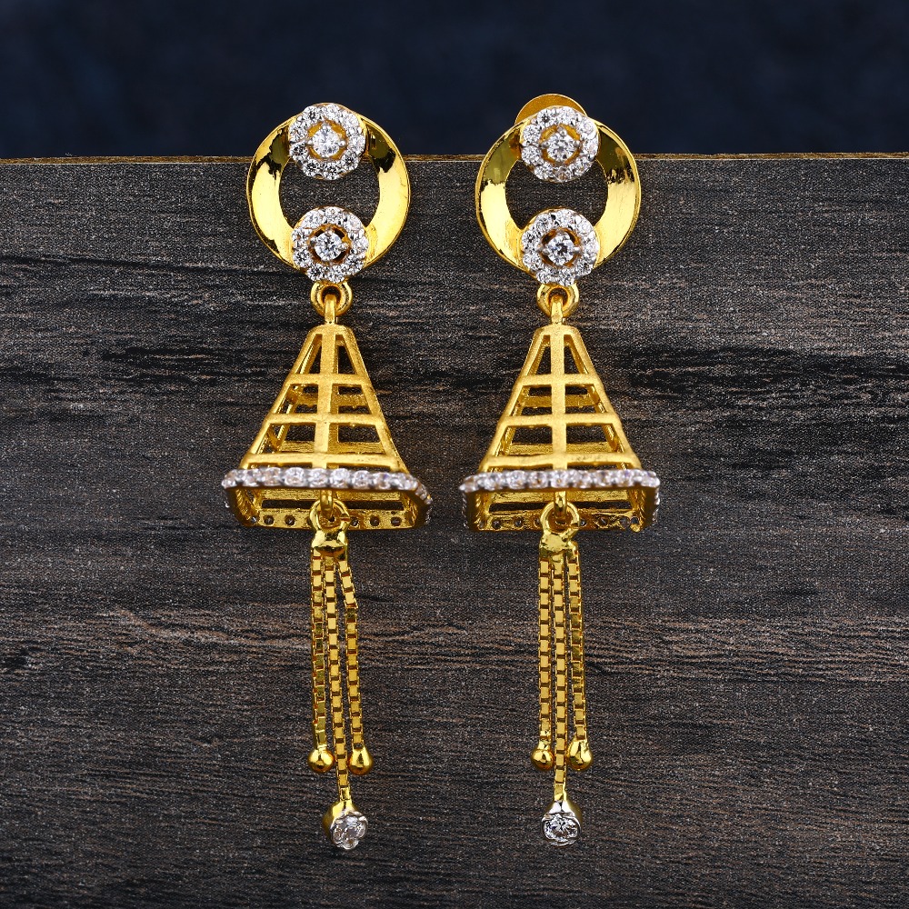 22KT CZ  Gold Ladies  Fancy  Jhummar Earring LJE360