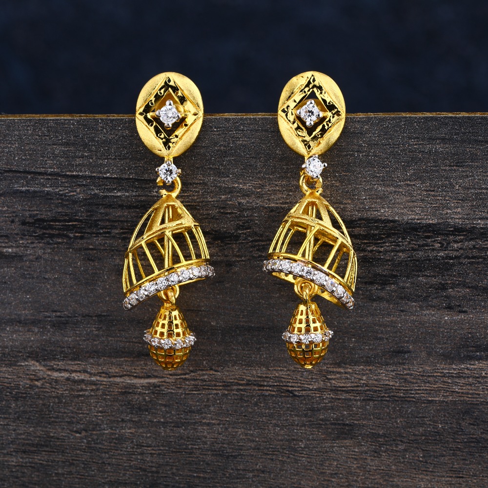 22KT CZ  Gold Ladies  Exclusive Jhummar Earring LJE359