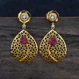 22KT CZ  Gold Ladies Delicate   Jhummar Earring LJE358