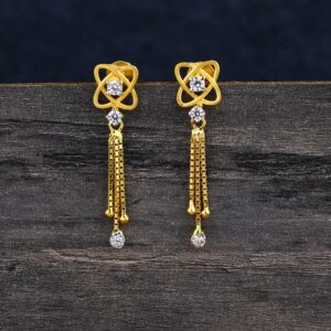 22KT CZ  Gold ladies Jhummar Earring LJE355