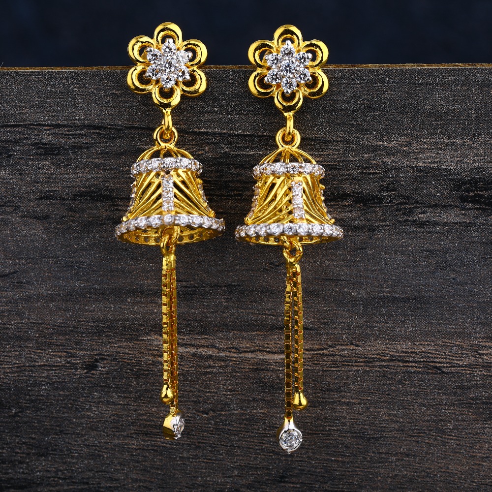 916 Gold Hallmark Women's classic Jhummar Earring LJE348