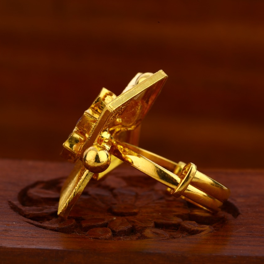 22KT Gold Antique Designer Ladies Ring LAR104 - Image 3