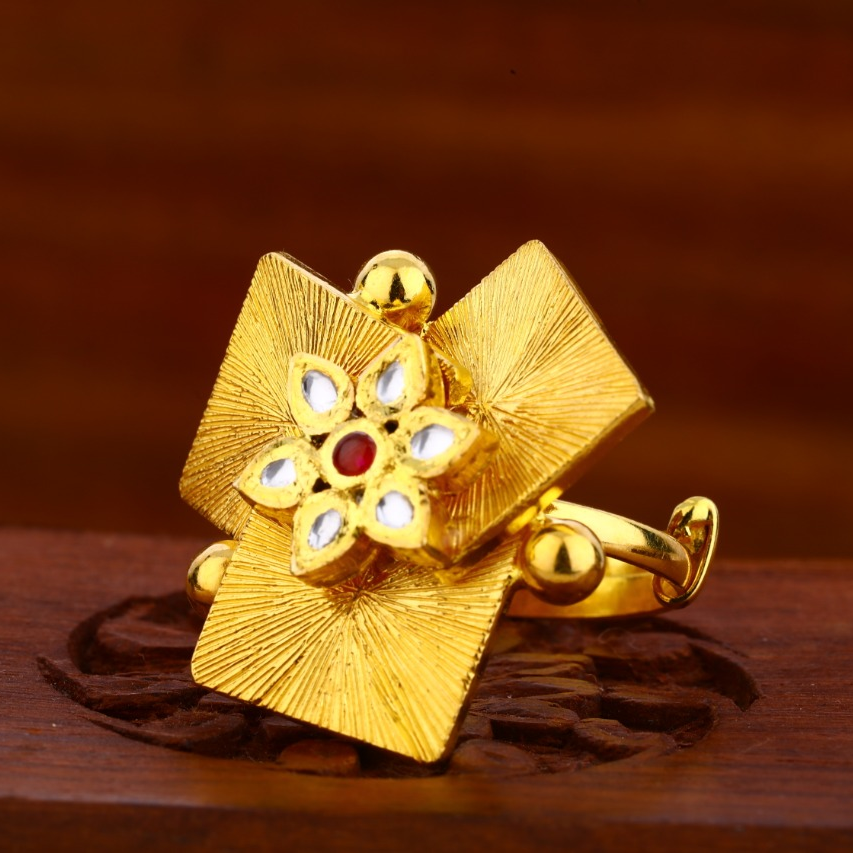 22KT Gold Antique Designer Ladies Ring LAR104 - Image 2