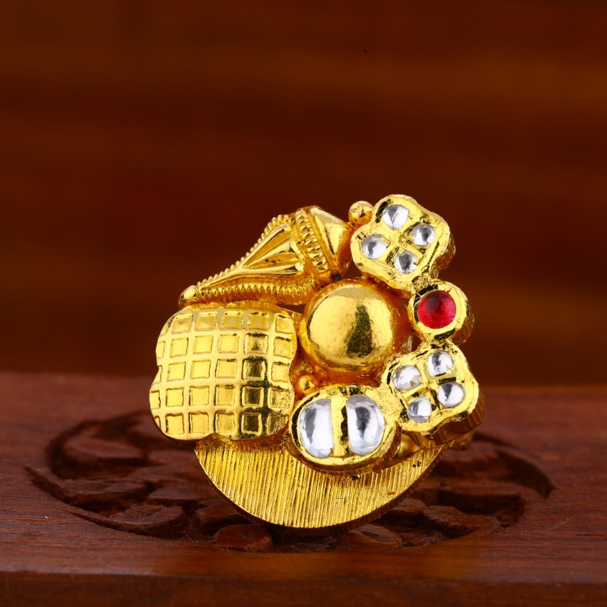 916 Gold CZ Hallmark Antique Stylish Ladies Ring LAR101