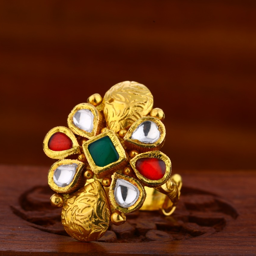 916 gold cz hallmark antique fancy ladies ring lar99