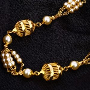 916 Gold CZ Ladies Gorgeous Moti Mala AC193