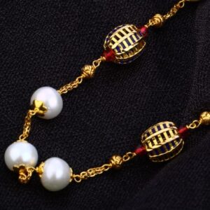 916 Gold CZ Ladies Delicate Moti Mala AC189