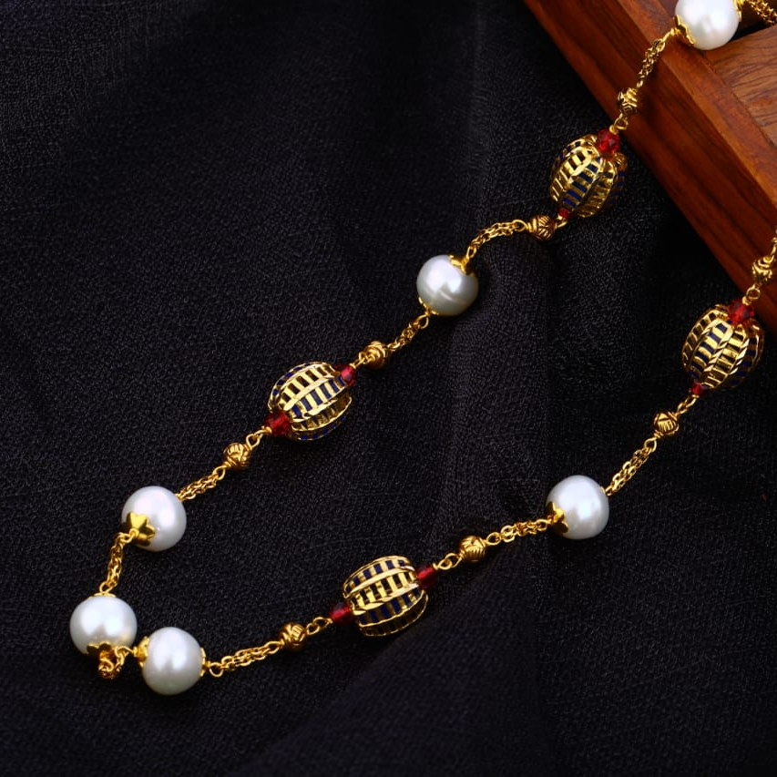 916 Gold CZ Ladies Delicate Moti Mala AC189
