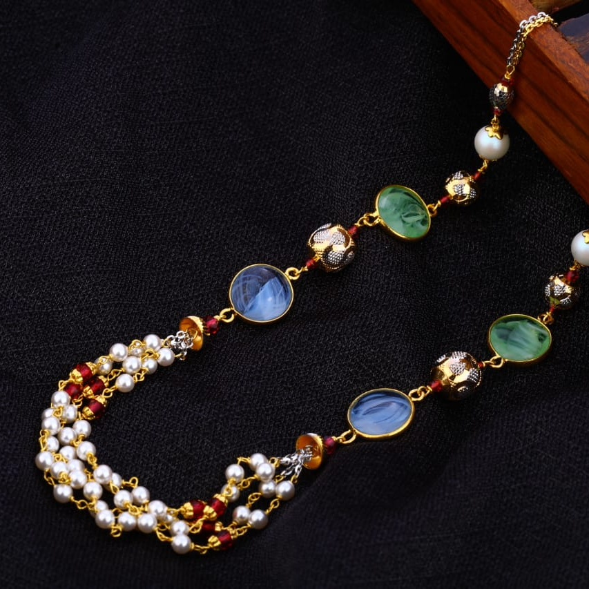 916 Gold CZ Ladies Classic Moti Mala AC184
