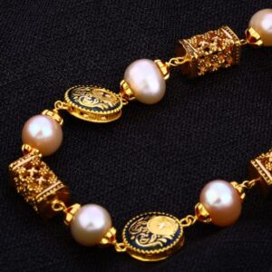 916 Gold CZ Ladies Moti Mala AC183