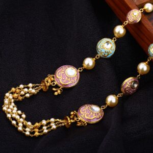 916 Gold Hallmark Ladies Fancy Moti Mala AC195