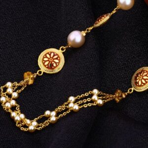 916 Gold Hallmark Ladies Delicate Moti Mala AC203