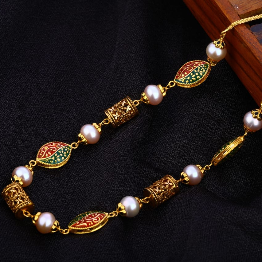 916 Gold Hallmark Ladies Designer Moti Mala AC202