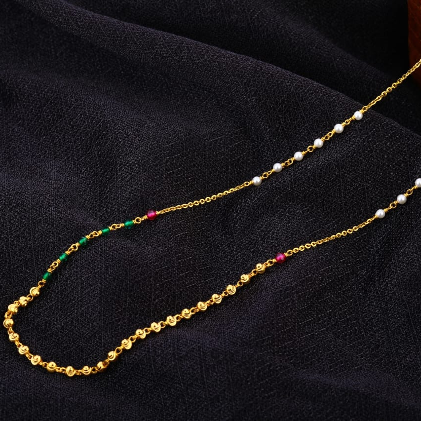 22KT Gold CZ Antique Stylish Ladies Chainmala AC207