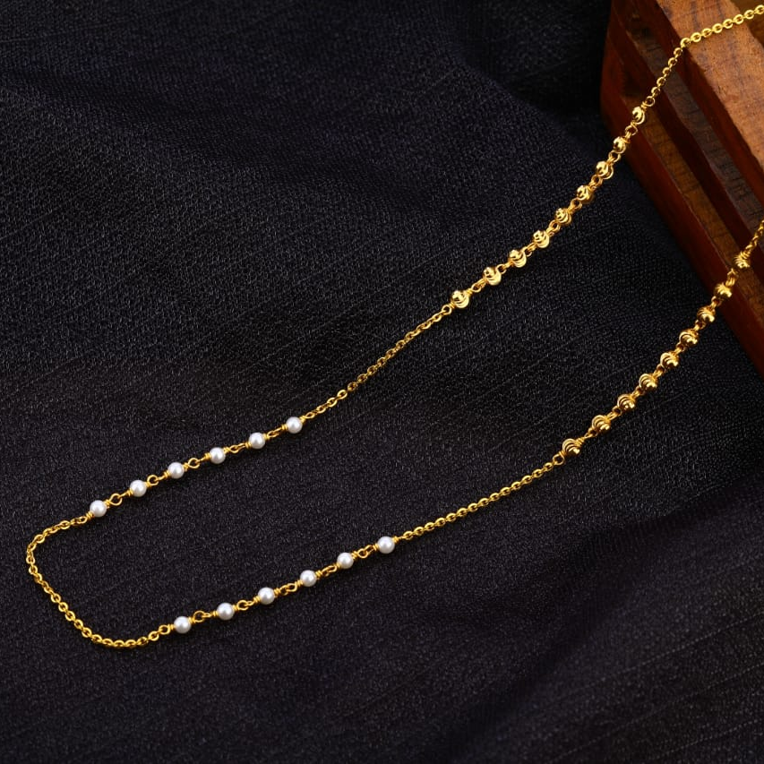 22KT Gold CZ Antique Fancy Ladies Chainmala AC213