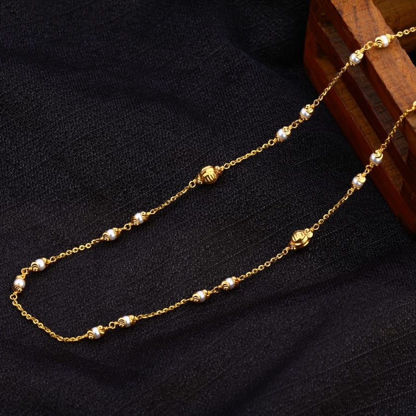 22KT Gold CZ Antique Exclusive Ladies Chainmala AC212