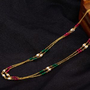22KT Gold CZ Antique Designer Ladies Chainmala AC211