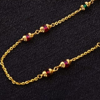 22KT Gold CZ Antique Ladies Chainmala AC208 - Image 2