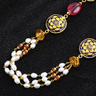 22KT Gold Antique Fancy Ladies Chainmala AC229 - Image 2