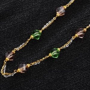 916 Gold CZ Hallmark Antique Stylish Ladies Chainmala AC231