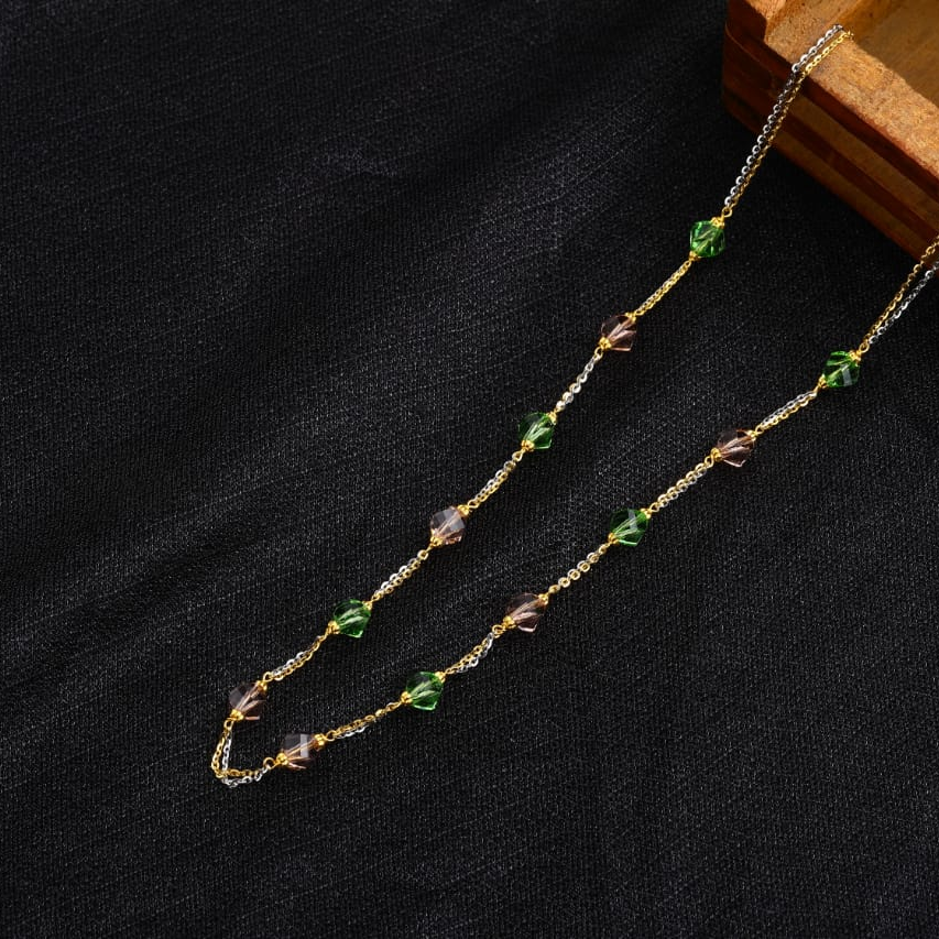 916 Gold CZ Hallmark Antique Stylish Ladies Chainmala AC231