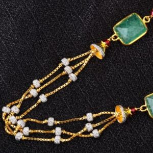 916 Gold CZ Hallmark Antique Fancy Ladies Chainmala AC251