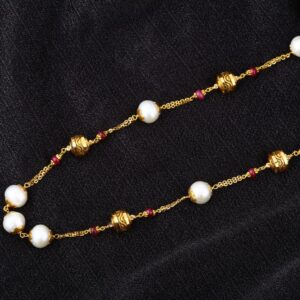 916 Gold CZ Hallmark Antique Fancy Ladies Chainmala AC244