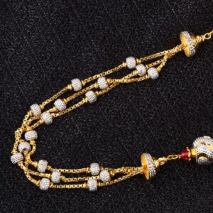 916 Gold CZ Hallmark Antique Designer Ladies Chainmala AC249