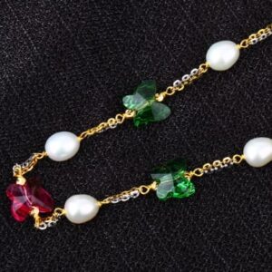 916 Gold CZ Hallmark Antique Ladies Chainmala AC246