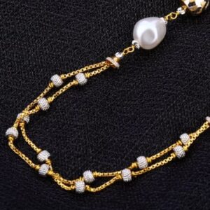 916 Gold CZ Antique Delicate Ladies Chainmala AC254