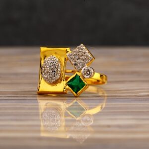 22CT Gold Diamond Delicate Long Ring LLR355