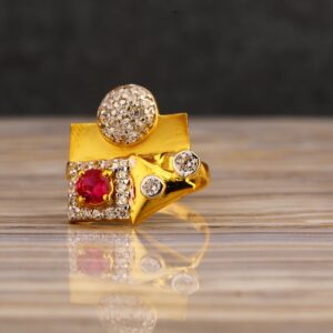 22CT Gold Diamond Long Ring LLR352