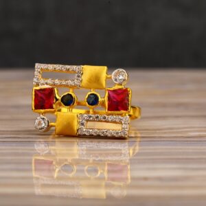 22CT Gold CZ Ladies Stylish  Long Ring LLR351
