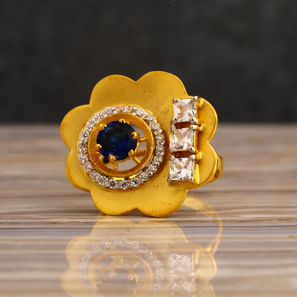 22CT Gold CZ Women's Gorgeous Hallmark Long Ring LLR342