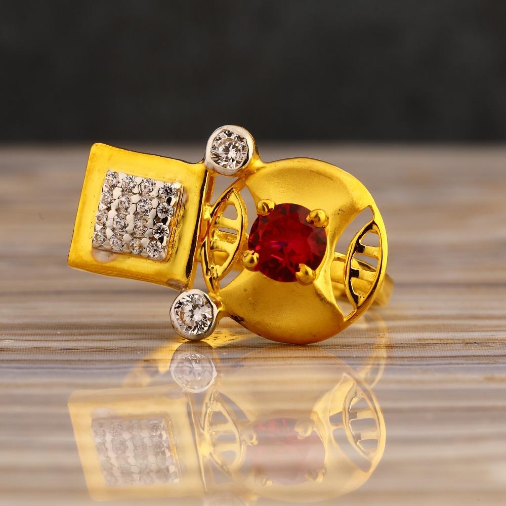 22CT Gold CZ Women's Exclusive Hallmark Long Ring LLR340