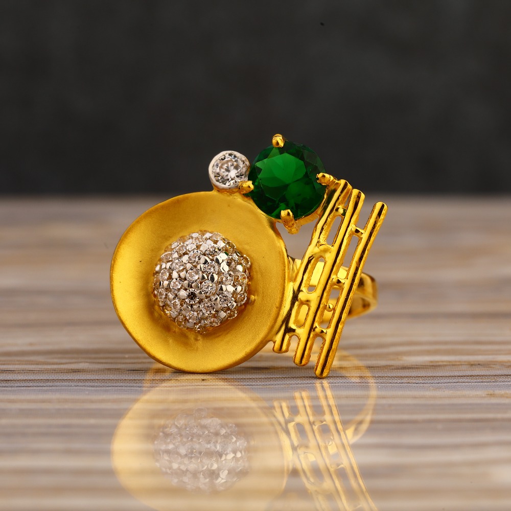 22CT Gold CZ  Delicate  Ladies Long Ring LLR331