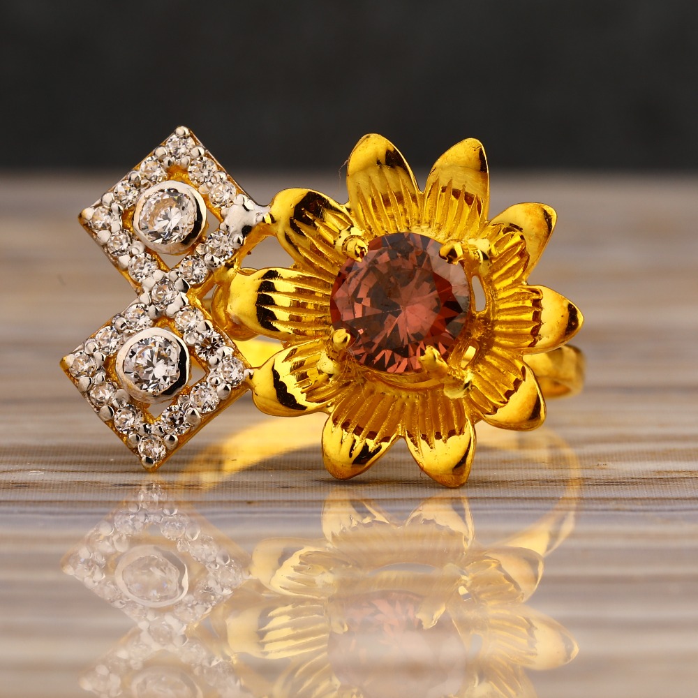22KT Gold Cz Women's Gorgeous Hallmark Long Ring LLR326