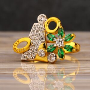 22KT Gold Cz  Stylish Ladies  Long Ring LLR319