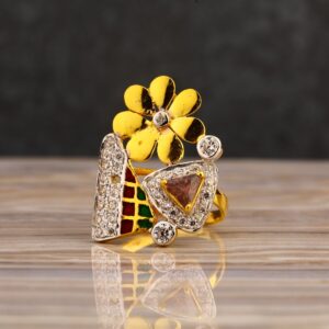 22KT Gold Cz  Gorgeous Ladies  Long Ring LLR318