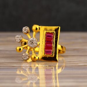 22KT Gold Cz  Exclusive Ladies  Long Ring LLR316