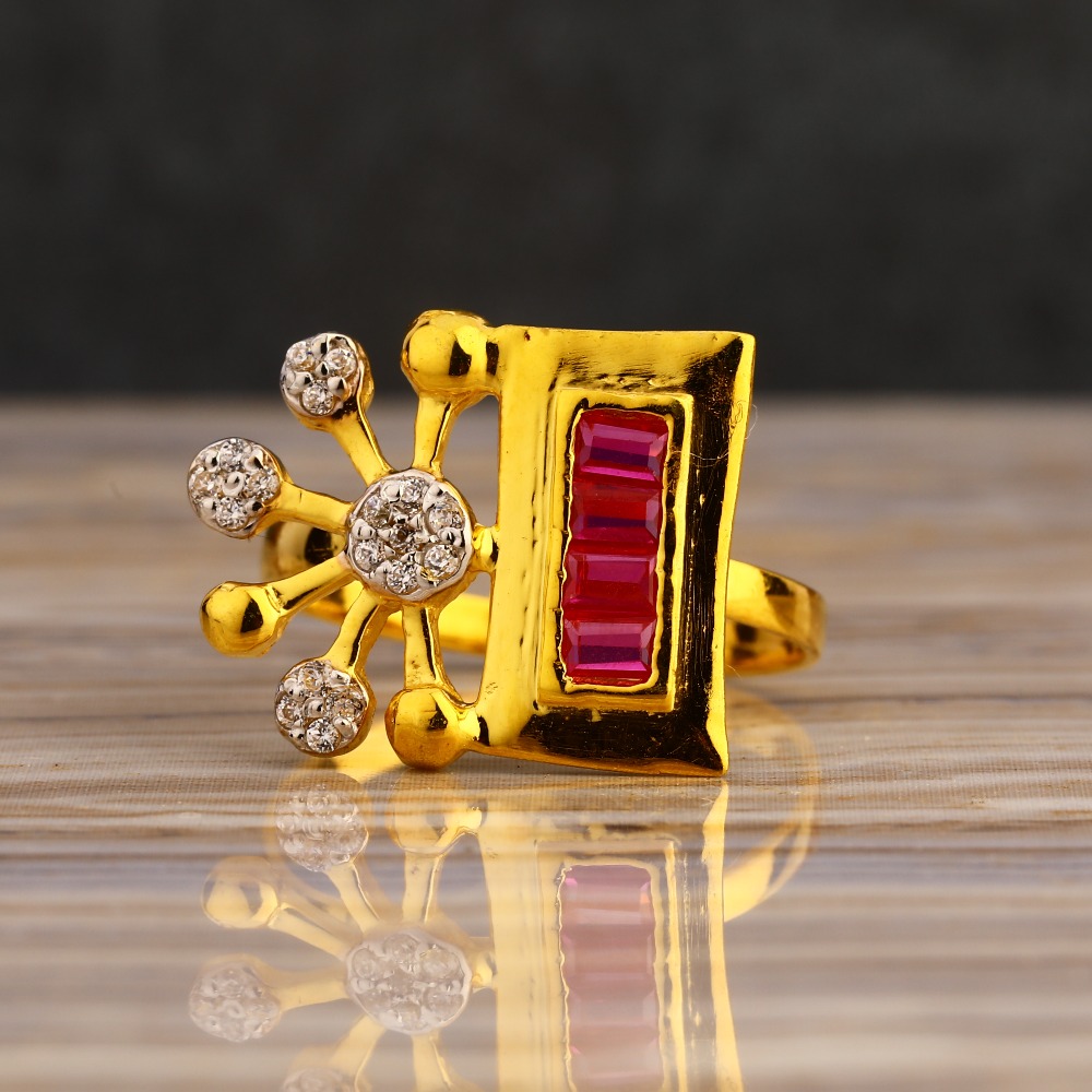 22KT Gold Cz  Exclusive Ladies  Long Ring LLR316