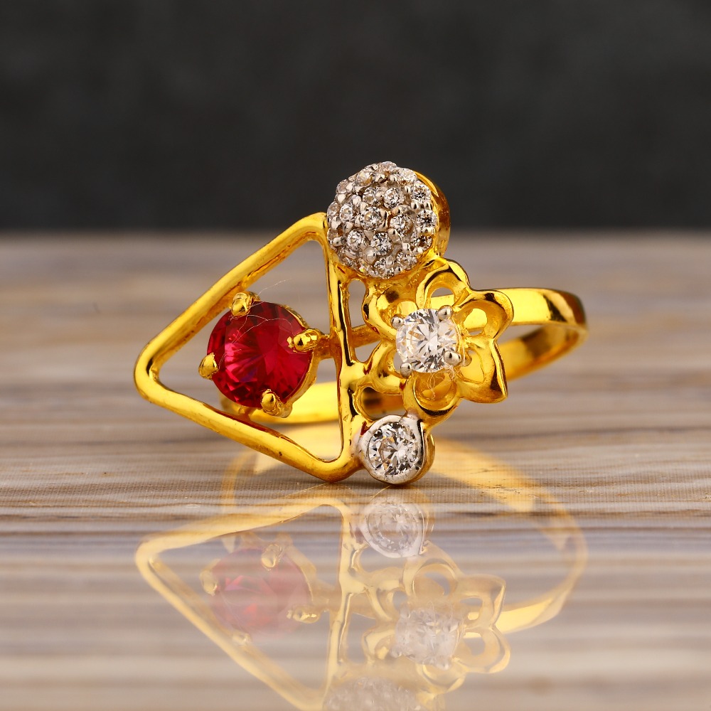 22KT Gold Cz Ladies  Long Ring LLR312