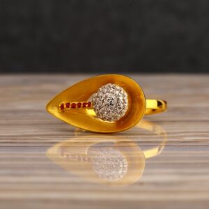 916 Gold Cz  Women's Classic Hallmark  Long Ring LLR306